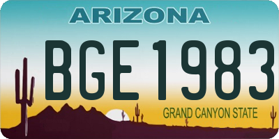 AZ license plate BGE1983