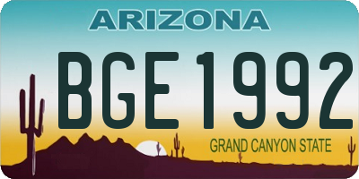 AZ license plate BGE1992