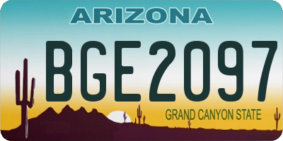 AZ license plate BGE2097