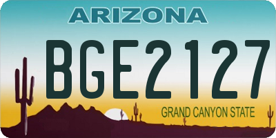 AZ license plate BGE2127