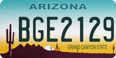 AZ license plate BGE2129