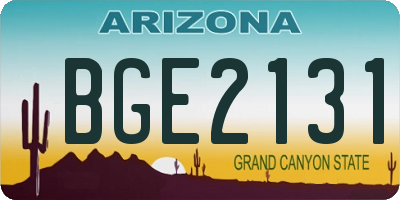AZ license plate BGE2131