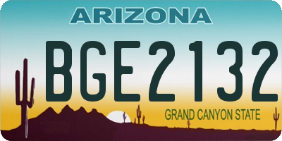 AZ license plate BGE2132