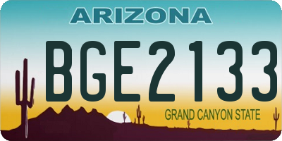 AZ license plate BGE2133