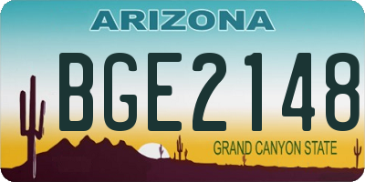AZ license plate BGE2148