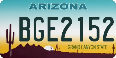 AZ license plate BGE2152