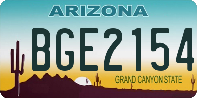 AZ license plate BGE2154