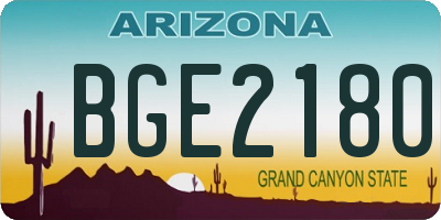 AZ license plate BGE2180