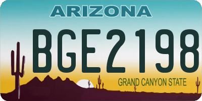 AZ license plate BGE2198