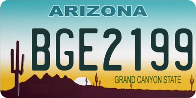 AZ license plate BGE2199