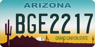 AZ license plate BGE2217