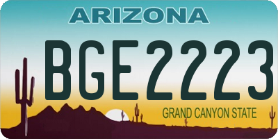 AZ license plate BGE2223