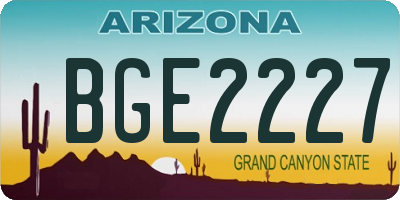AZ license plate BGE2227