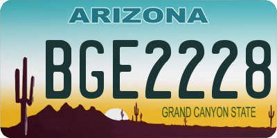 AZ license plate BGE2228