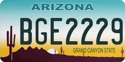 AZ license plate BGE2229