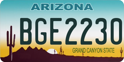 AZ license plate BGE2230