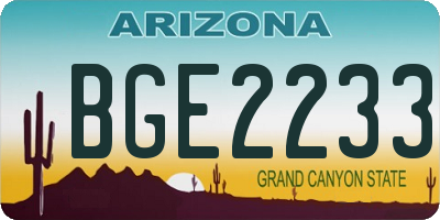 AZ license plate BGE2233