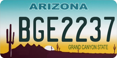 AZ license plate BGE2237