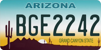 AZ license plate BGE2242