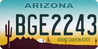 AZ license plate BGE2243