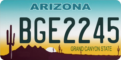 AZ license plate BGE2245