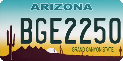 AZ license plate BGE2250