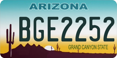 AZ license plate BGE2252