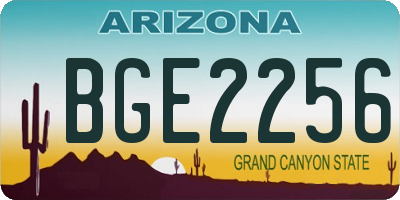 AZ license plate BGE2256