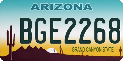 AZ license plate BGE2268