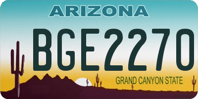 AZ license plate BGE2270