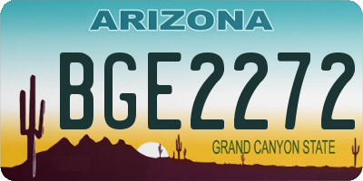 AZ license plate BGE2272