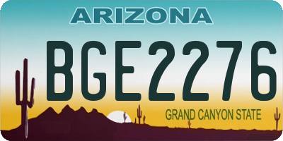 AZ license plate BGE2276
