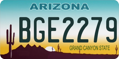 AZ license plate BGE2279