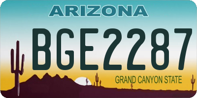 AZ license plate BGE2287