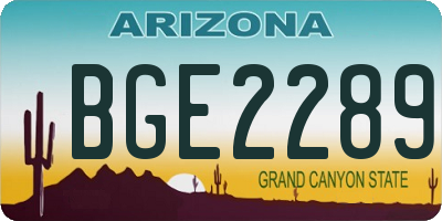 AZ license plate BGE2289