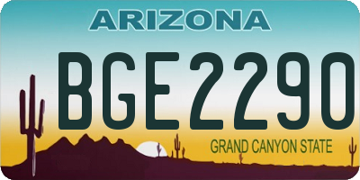 AZ license plate BGE2290
