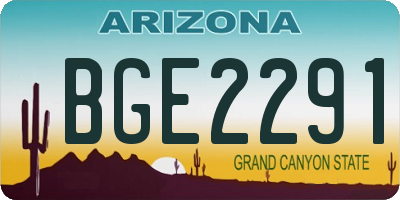 AZ license plate BGE2291