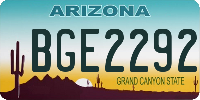 AZ license plate BGE2292