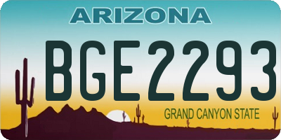 AZ license plate BGE2293