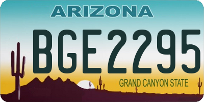 AZ license plate BGE2295