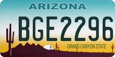 AZ license plate BGE2296
