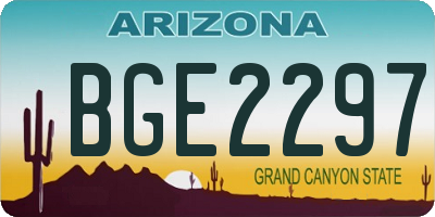 AZ license plate BGE2297