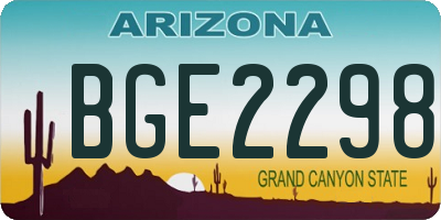 AZ license plate BGE2298