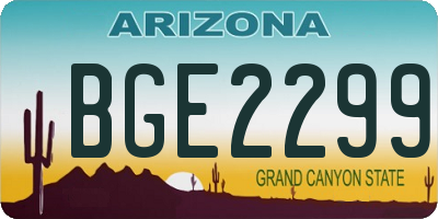 AZ license plate BGE2299