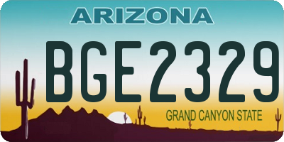 AZ license plate BGE2329