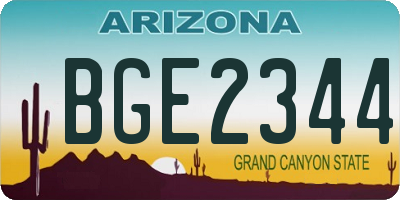 AZ license plate BGE2344