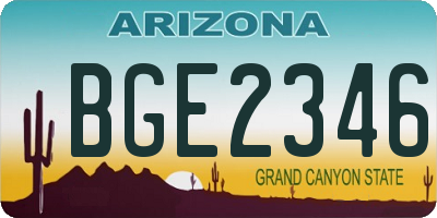 AZ license plate BGE2346