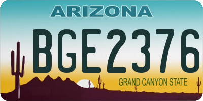 AZ license plate BGE2376