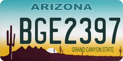 AZ license plate BGE2397