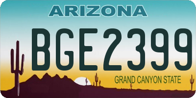 AZ license plate BGE2399